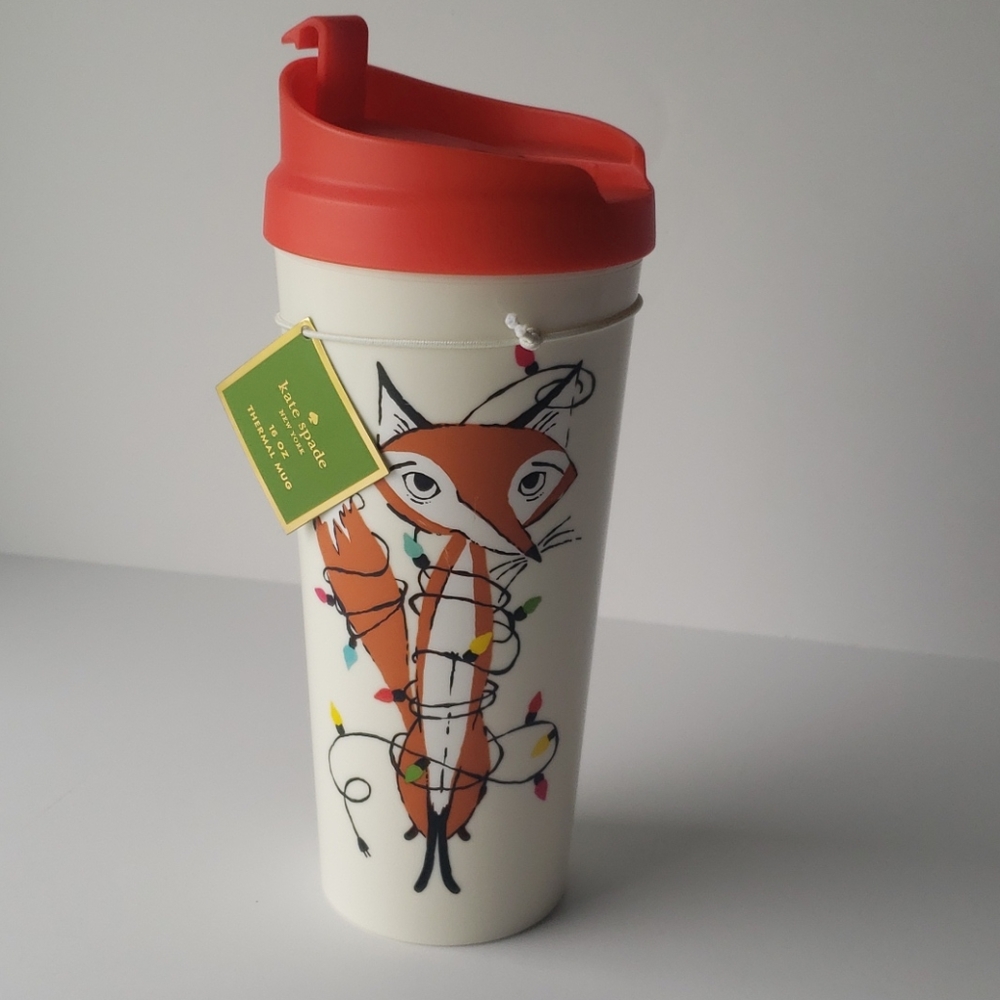 kate spade  Festive Foxes 16oz Thermal Mug